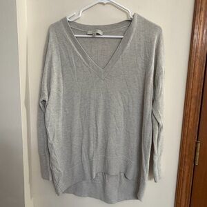 Loft Gray V-Neck Women's Sweater